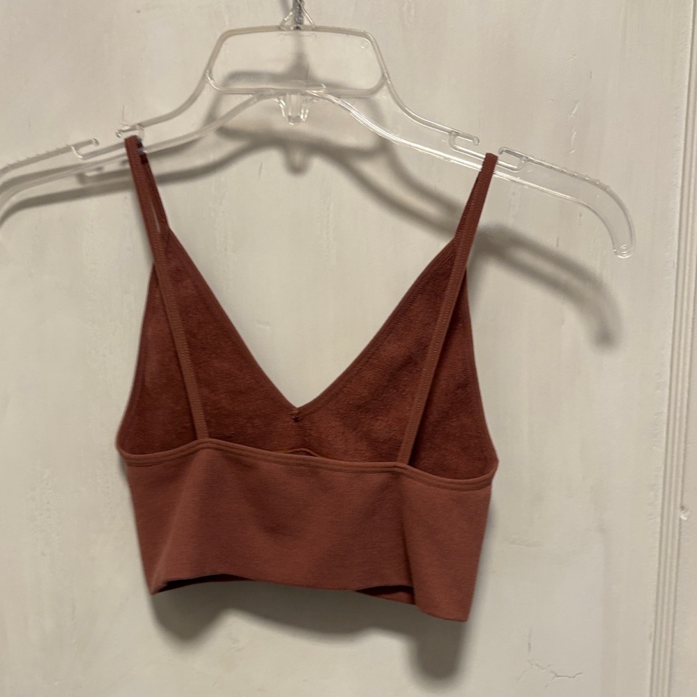 By Together Brown Knit V-Neck Top Bralette S/M - Picture 4 of 4